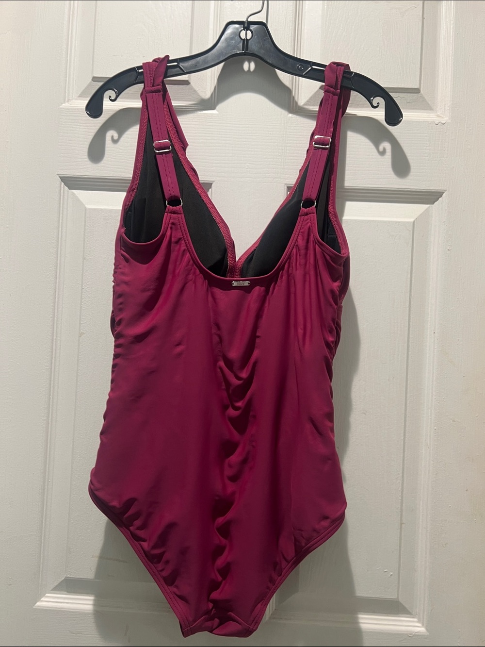 DKNY Magenta Ruffled One-Piece Swimsuit - Picture 9 of 12